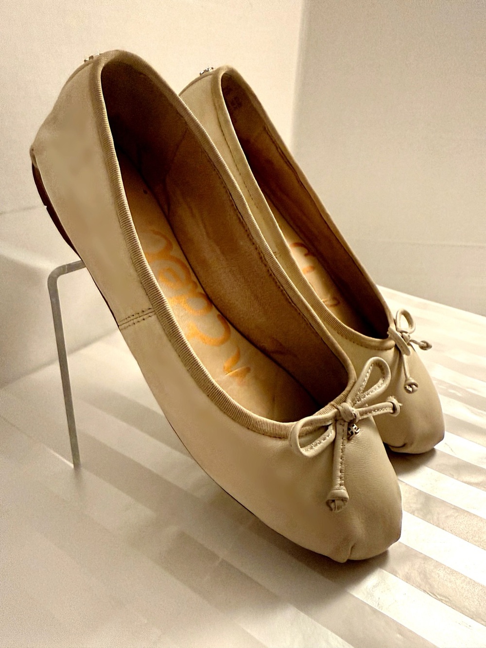 Sam Edelman Felicia Leather Ballet Flats Ivory Cream Size 8
